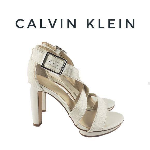 Calvin Klein Shoes - CALVIN KLEIN CREAM SANDALS SIZE 8